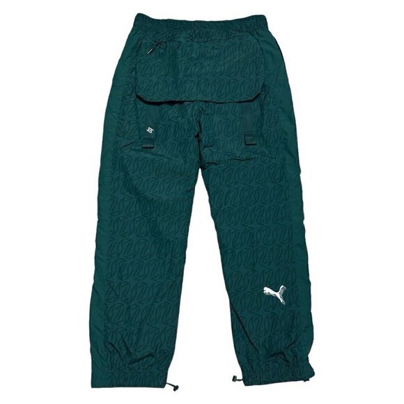 PUMA HOOPS Basketball Lined TEARAWAY Snap-Up Splash Track Activewear Pants Small - Picture 3 of 9